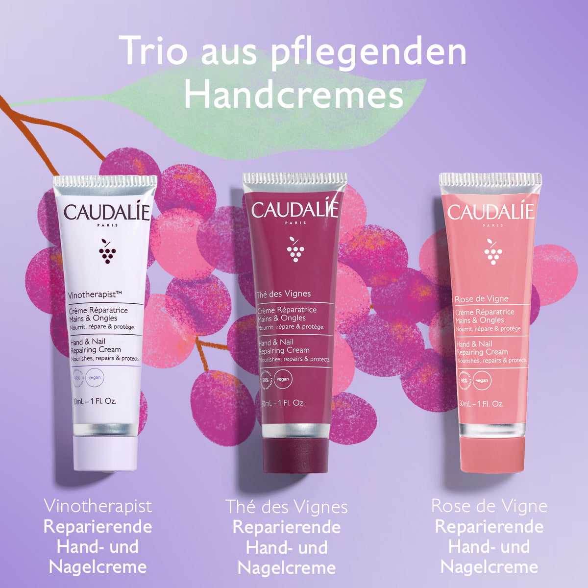 Thé des Vignes Pflegendes Handcreme-Trio